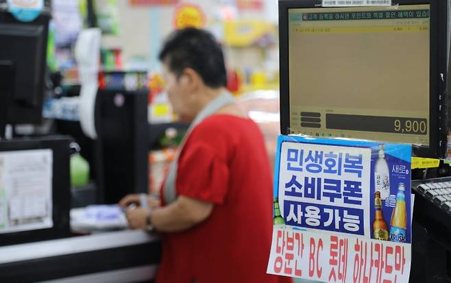서울 마포구 한 슈퍼마켓에서 손님이 장을 보고 있다. 사진=뉴스1