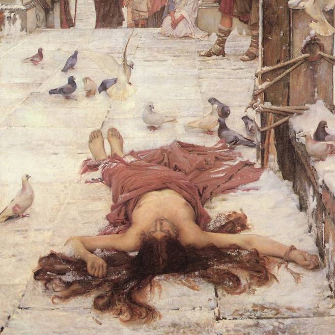 성녀 에룰랄리아(1885)에서 성녀 부분 확대. /테이트브리튼