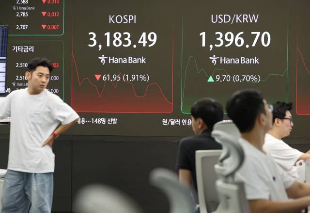 1일 개장 후 낙폭 키우는 코스피. 연합뉴스