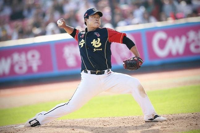 KT 강백호가 지난 2019년 마운드에서 투구하고 있다. /사진=KT 위즈 제공