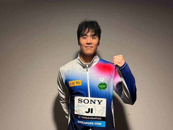 싱가포르 세계선수권대회에 출전한 지유찬. /사진=대한수영연맹 제공