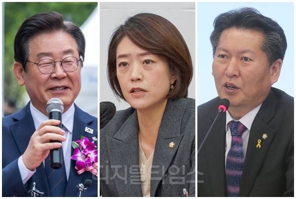 (왼쪽부터) 이재명 대통령, 고민정 더불어민주당 의원, 정청래 민주당 대표. [디지털타임스 DB, 연합뉴스]