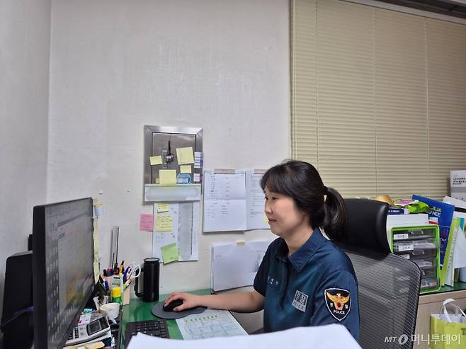 김혜민 경사(39). /사진=박진호 기자.