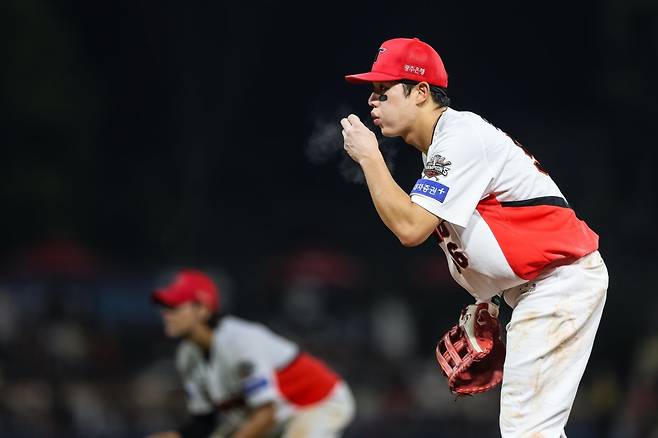 KIA 오선우는 데뷔 7년차인 올해 최고의 활약을 펼치고 있다. 그는 규정 타석 진입을 이룬 자신에게 뿌듯해하며 꾸준한 활약을 펼치리라 다짐했다. 사진제공｜KIA 타이거즈