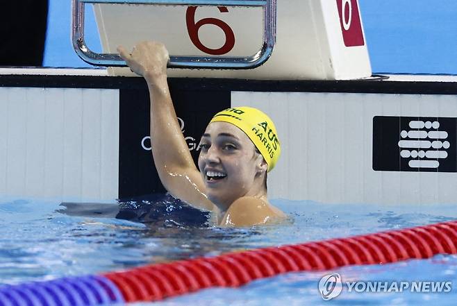 여자 자유형 50ｍ에서 금메달을 딴 메그 해리스. [로이터=연합뉴스]