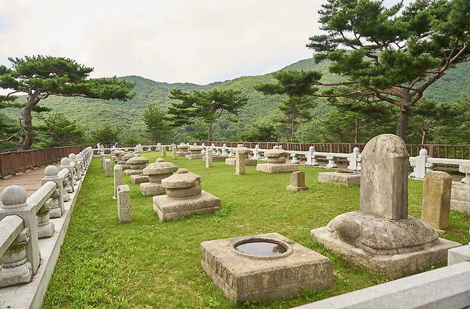 세종이 낳은 19명의 왕자들의 탯줄을 모셔둔 태실 .