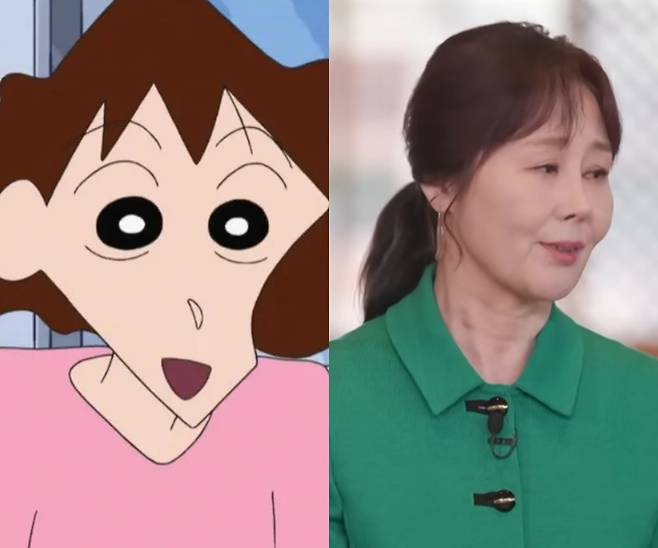 인기 애니메이션 ‘짱구는 못말려’에서 약 26년간 짱구 엄마 봉미선의 목소리를 연기해온 성우 강희선이 하차한다. 사진=투니버스 ‘짱구는 못말려’, tvN ‘유 퀴즈 온더 블럭’ 캡처