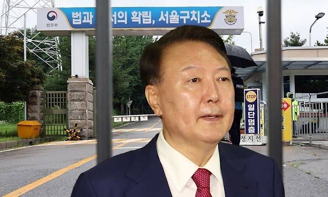 윤석열 전 대통령. 배경은 서울구치소. 연합뉴스