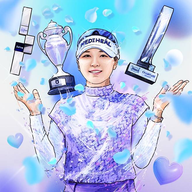 2025 KLPGA투어 상반기 결산을 담은 일러스트. KLPGA