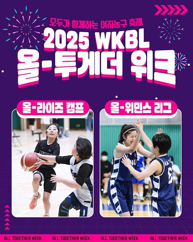 WKBL 올-투게더 위크가 9일부터 12일까지 서울시 중구 아스트로하이체육관에서 진행된다. 사진제공｜WKBL