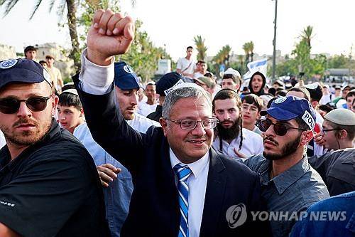 극우 성향의 이스라엘 정치인 이타마르 벤그비르 국가안보장관 [로이터 연합뉴스 자료사진. 재판매 및 DB 금지]