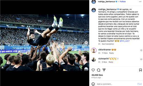 [벤탕쿠르 인스타그램 캡처. 재판매 및 DB 금지]