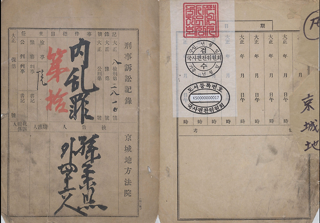 손병희 외 46인 경성지방법원 판결문. 안성시 제공
