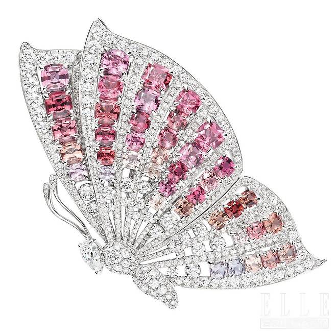 나비를 모티프로 한 에페머럴 컬렉션의 ‘스위트 슈럽’ 브로치는 CHAUMET.