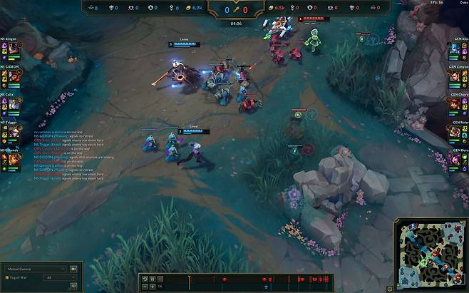 2025 LCK 정규 시즌 3라운드 젠지 대 농심전 리플레이 화면