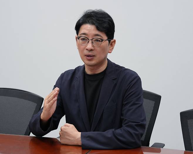 국민의힘 8·22 전당대회에 출마한 주진우 당대표 후보가 4일 오후 국회 의원회관에서 헤럴드경제와 인터뷰를 진행하고 있다.