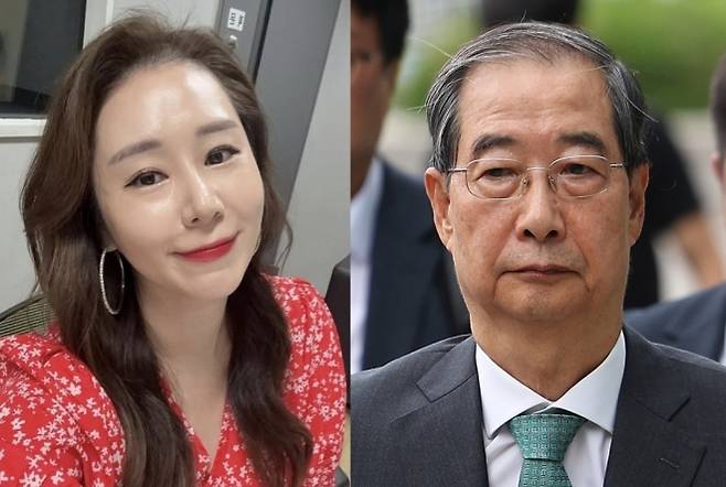 방송인 오윤혜(왼쪽)씨와 한덕수 전 국무총리. 인스타그램 캡처·연합뉴스