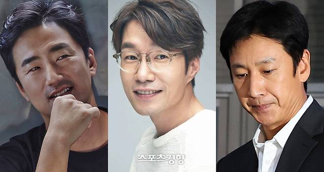 배우 류승수(왼쪽부터), 송영규, 고 이선균. 경향신문 자료사진