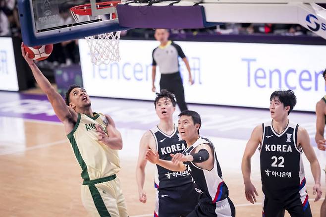 한국 남자농구 대표팀이 강호 호주에 36점 차 대패를 당했다. 사진=FIBA