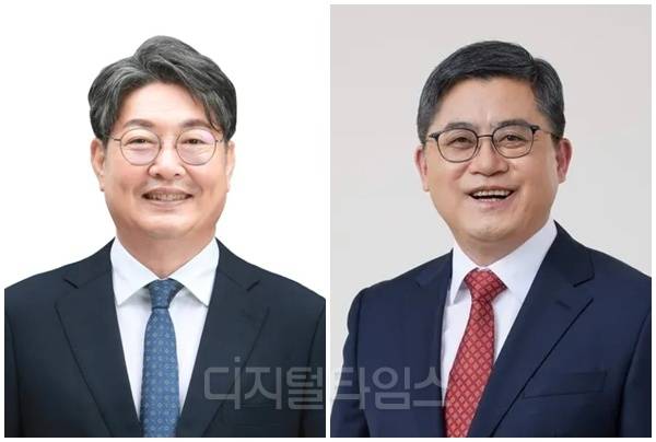 이춘석(왼쪽) 무소속 의원과 함운경 국민의힘 최고위원 후보. [디지털타임스 DB]