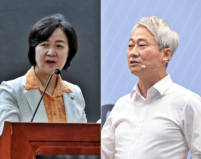 왼쪽부터 국회 법제사법위원장에 내정된 추미애 더불어민주당 의원, 국민의힘 8·22 전당대회 최고위원 선거에 출마한 김근식 서울 송파병 당협위원장.<추미애 국회의원·김근식 경남대 교수 페이스북 사진 갈무리>