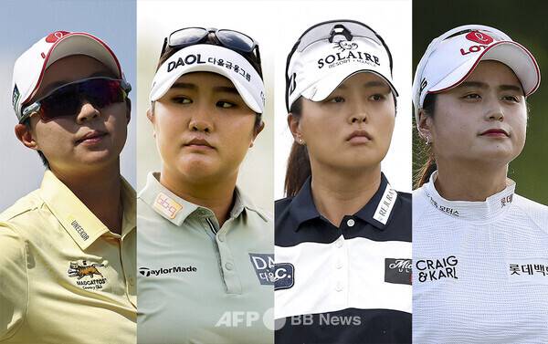 미국여자프로골프(LPGA) 투어 '국가 대항전' 매치플레이 이벤트인 '2025 한화 라이프플러스 인터내셔널 크라운'에 출전 자격을 확보한 김효주, 유해란, 고진영, 최혜진 프로. 사진제공=ⓒAFPBBNews = News1 (사진을 무단으로 사용하지 마십시오.)