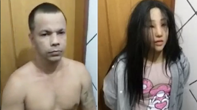 자신의 19세 딸로 위장해 탈옥하려다 들통난 브라질 마약범 클라우비누 다 시우바의 실제 모습(왼쪽)과 변장 후 모습. 브라질 교정당국 사진