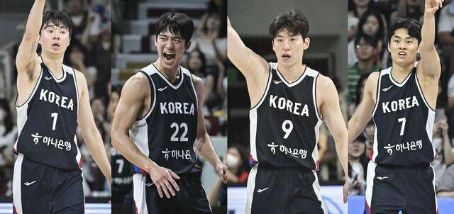 왼쪽부터 이현중, 여준석, 이정현, 유기상. 대한민국농구협회 제공