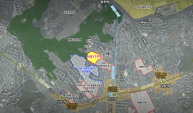 사당동 63-1 일대 신속통합기획 지역 위치도. [서울시 제공]