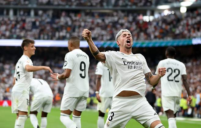 레알 마드리드 페데리코 발베르데가 선제골을 터트렸다. Getty Images