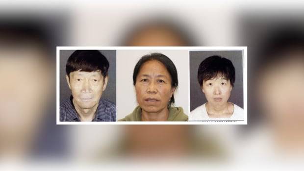 미 전역의 대리모를 모집해서 21명의 아이를 둔 LA 교외의 중국계 부부 궈진 쉬안(왼쪽)과 실비아 장(오른쪽). 가운데는 생후 2개월 된 아기를 흔들어 두부 출혈을 일으키고 도주한 보모 리춘메이/아케이디아 시 경찰