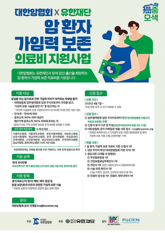 ‘암환자 가임력 보존 의료비 지원사업’ 포스터