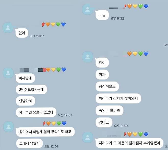 피해자 A씨가 유족에게 보낸 메시지. /자료=피해자 유족 측 제공