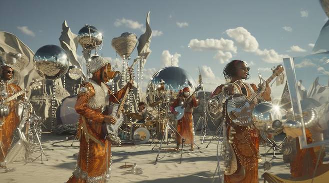 염인화, <솔라소닉 밴드>, 2024(2025), 가변 크기, 3D 퍼포머티브 장치-환경(PC기반 가상현실, 모바일 증강현실, 제작 악기), 19분 45초, 스테레오 사운드(사진=경기문화재단 제공) *재판매 및 DB 금지