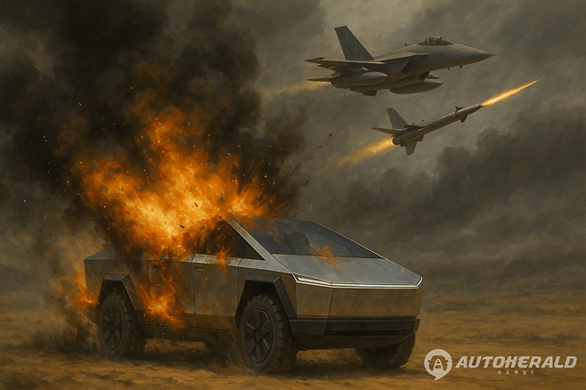 미 공군의 미사일 실사격 표적 차량으로 지목된 테슬라 사이버트럭. '총알도 못 뚫는다'던 방탄 성능이 이번엔 미사일 앞에서 시험대에 오른다.(출처:오토헤럴드 DB)