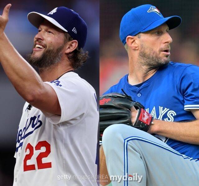 LA 다저스 클레이튼 커쇼, 토론토 블루제이스 맥스 슈어저./게티이미지코리아