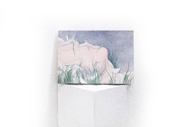 김영현, 'Sink', 광목에 채색, 호분, 29.7 x 42.1 cm(2025). 김리아갤러리 제공