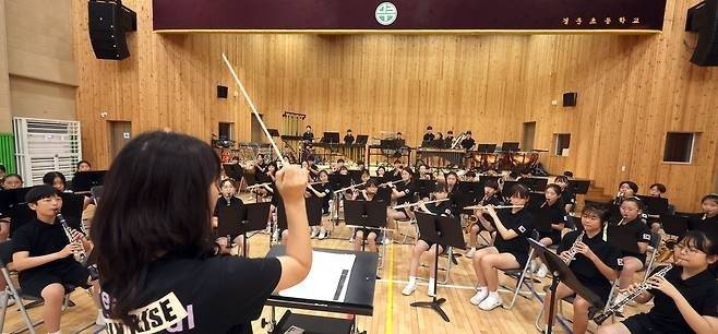 경남 김해 경운초등학교 관악부 2024년 합주 모습 [연합뉴스 자료 사진]