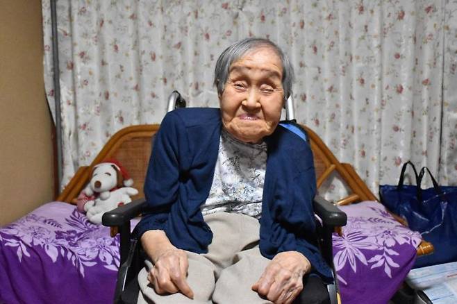 일본 최고령 114세 카가와 시게코씨. 야마토코리야마시.