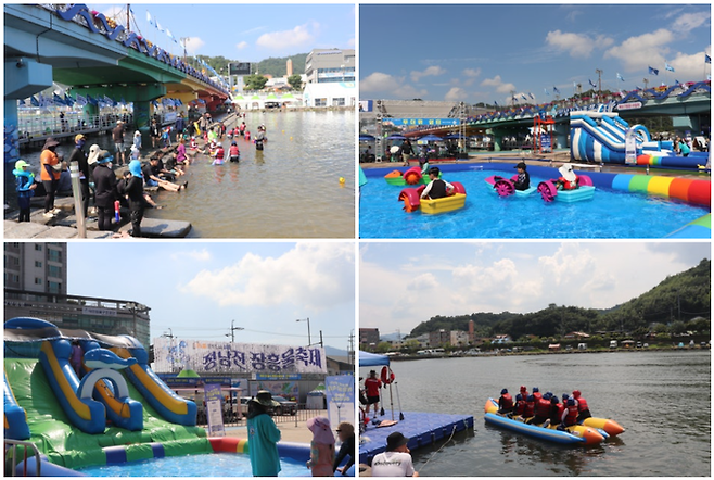 장흥 물축제 물놀이를 즐기는 방문객 / 사진= 문서연 여행+ 기자