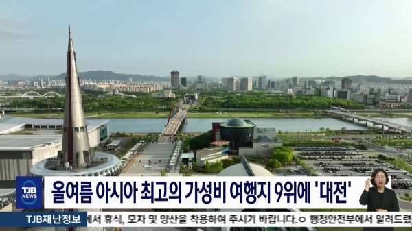 올여름 아시아 최고의 가성비 여행지 9위에 '대전'