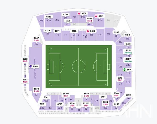 (11일 기준 손흥민 MLS 첫 홈경기 티켓가격 현황)