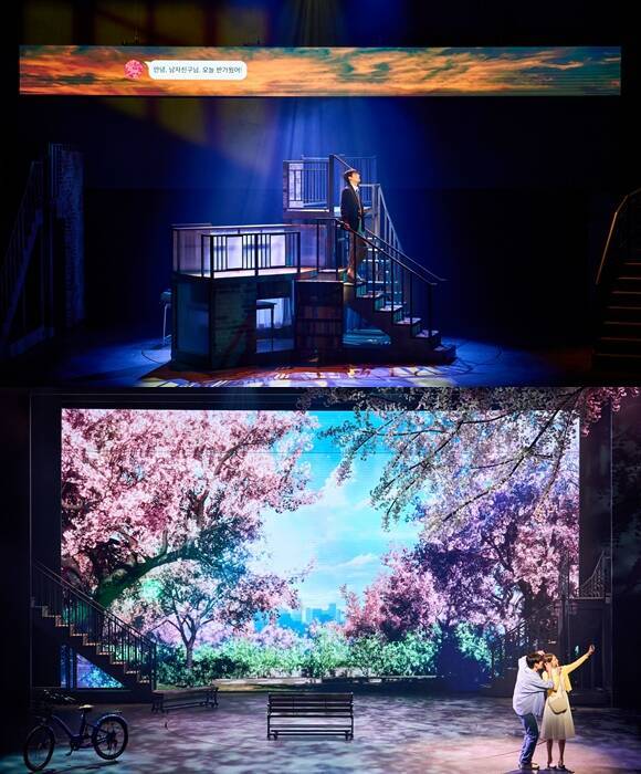 인성은 가미야 도루 역을, 장민제는 히노 마오리 역을 맡아 관객들과 만나고 있다. /유니버셜라이브