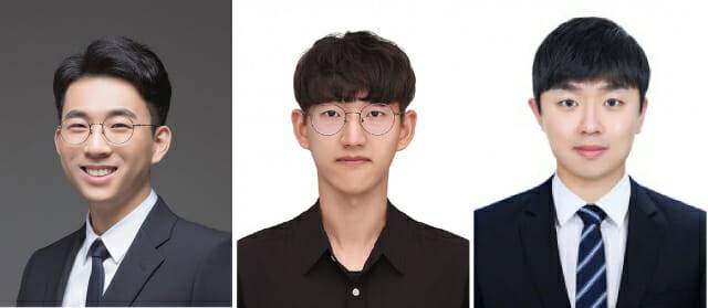 UNIST 이현욱 에너지화학공학과 교수, 서정우 연구생(박사과정), 김민호 미국UCLA 박사후연구원.(왼쪽부터)