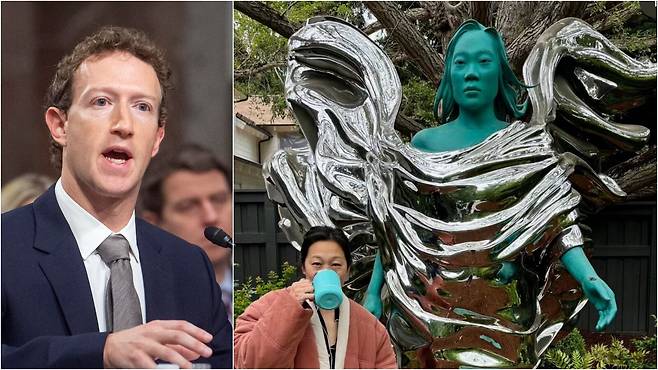 마크 저커버그 메타 CEO 아내 프리실라 챈 동상/마크 저커버그 인스타그램