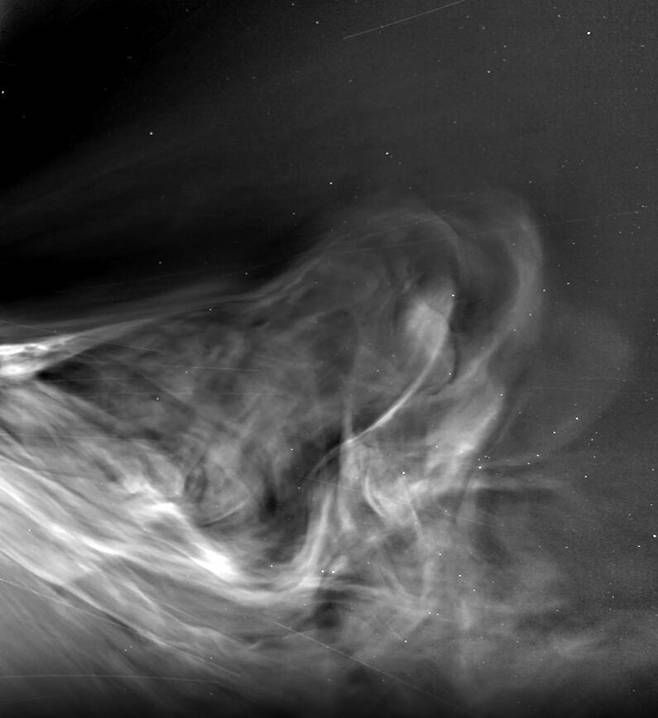 미 항공우주국(NASA)이 발사한 파커 태양 탐사선이 거세게 부는 태양풍을 촬영했다. /NASA, JHUAPL, Naval Research Lab, Parker Solar Probe