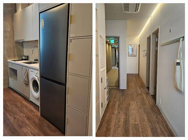 스튜디오 타입의 주방과 복도. 사진=최가영 기자