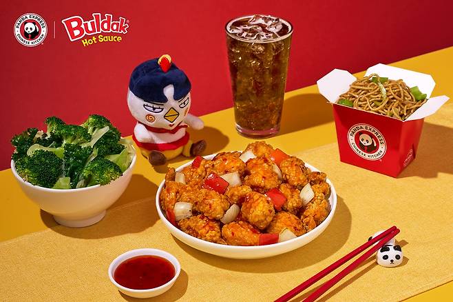 Dynamite Sweet & Sour Chicken, center, developed by Samyang Foods and Panda Express [SAMYANG FOODS]