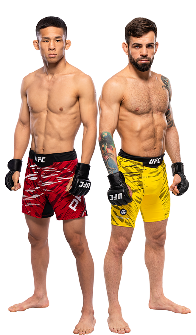 Road to UFC 시즌1 플라이급 토너먼트 우승 박현성(왼쪽), UFC 플라이급 14위 브루누 구스타부 아파레시두 다시우바. 사진=TKO