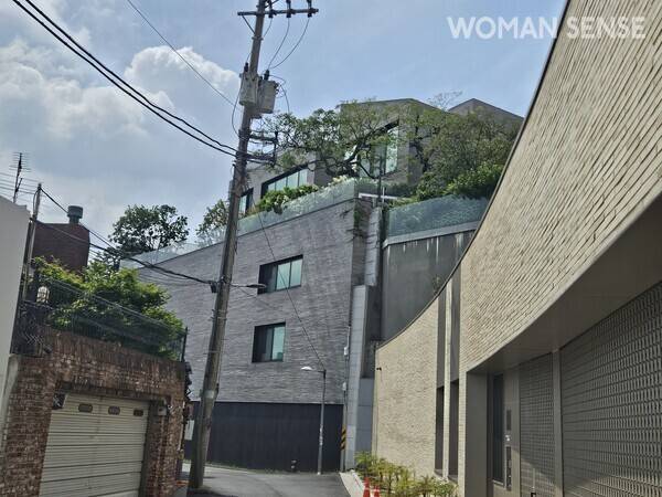 최태원 회장과 김희영 이사장이 현재 동거 중인 이태원언덕길 내 단독주택.&nbsp; 사진=유시혁 기자